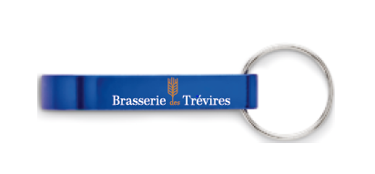 Porte-clés décapsuleur aluminium avec logo Brasserie des Trévires